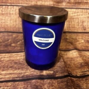 Capri Blue Volcano 06 Scented Candle 6 oz Cobalt Blue Glass Jar with Metal Lid